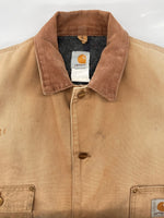 カーハート Carhartt MICHIGAN CHORE COAT ミシガン チョア コート ダック カバーオール 裏ブランケット ボタン アウター ジャケット 茶 C01 BRN サイズ 50 ジャケット ロゴ ベージュ 104MT-1877