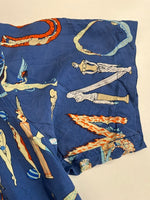 シュプリーム SUPREME 18SS Alphabet Silk Shirt アルファベットシルクシャツ青 半袖シャツ マルチカラー Lサイズ 101MT-5048