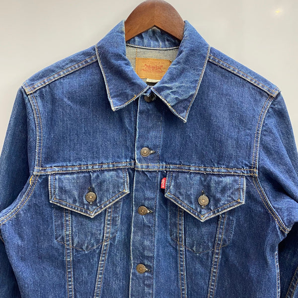 【曜日割引対象外】 リーバイス Levi's 70's 70505 BIG E ケアタグ 濃紺 USA製 デニム ジャケット ブルー 40サイズ 201MT-4718 VB