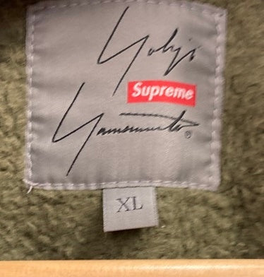 シュプリーム SUPREME ヨウジヤマモト Yohji Yamamoto ロゴプリント 長袖 裏ボア  XL スウェット カーキ LLサイズ 101MT-3056