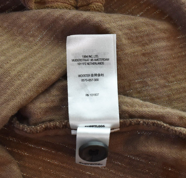 シュプリーム SUPREME 22SS Corduroy Shirt コーデュロイ シャツ 星 刺繍 ロゴ  長袖シャツ ブラウン Mサイズ 103MT-2926