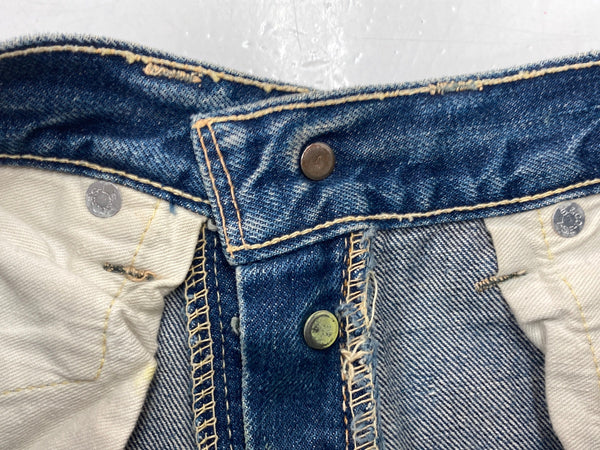 リーバイス Levi's 501 BIG E 60s 60年代 Vintage ヴィンテージ ジーンズ デニムパンツ ジーパン 足長R ボタン裏4 4つボタン 赤耳 青 無地 デニム ブルー 104MB-175