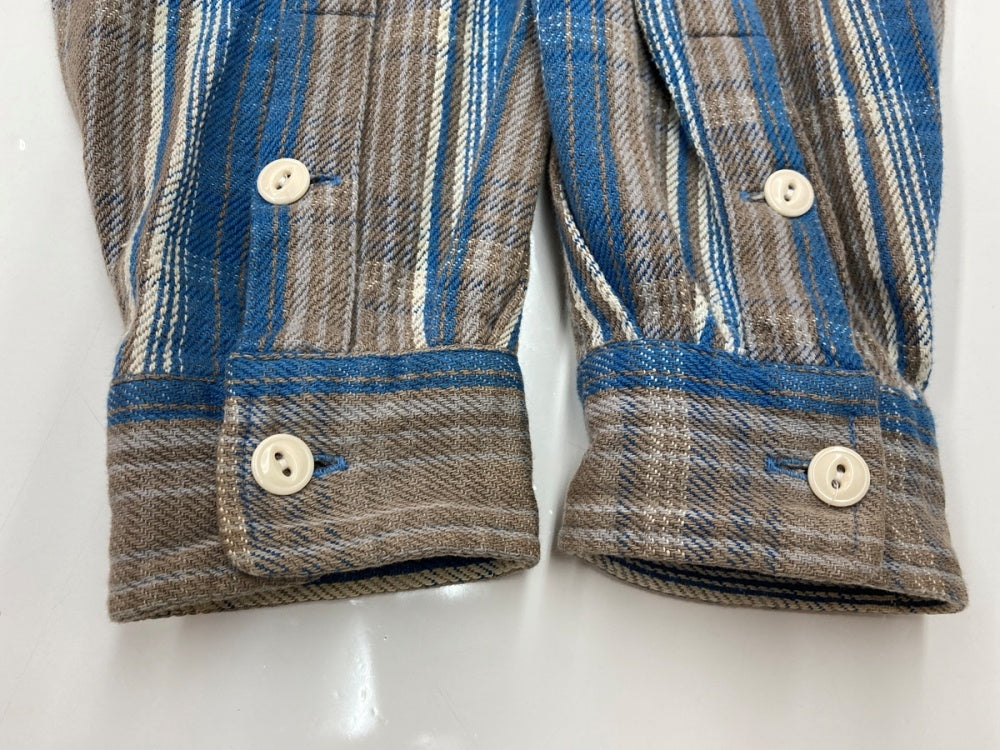 【希少】RRL ネルシャツ 三ツ星 初期タグ 90s チェック S 猫目ボタン ダブルアールエル RRL 90s 三ツ星タグ ヘビーネルシャツ SHIRT