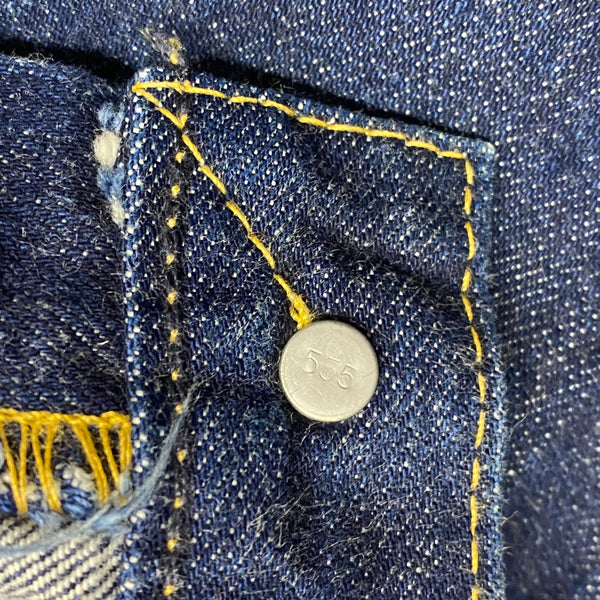 【曜日割引対象外】 リーバイス Levi's 90's S501XX 大戦モデル 復刻デニム 555 バレンシア USA製 濃紺   デニム ブルー W30 L36サイズ 201MB-854 VB
