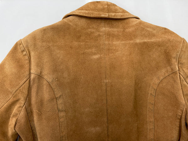 ヴィンテージ vintage 70s~ 70年代 スウェード レザー ジャケット カーコート ハーフコート 茶色 コート 無地 ブラウン 104MT-1930