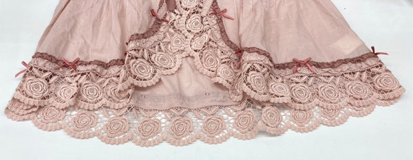 ピンクハウス PINKHOUSE 24AW ローズレース使い フード付 長袖 ブラウス ボレロ フリルスリーブ リボン ミニサテン ピコフリル レース ティアード ROSE コットン 綿 ロリータ ゴスロリ PINK A2143FB 367 カーディガン 花 ピンク 104LT-245