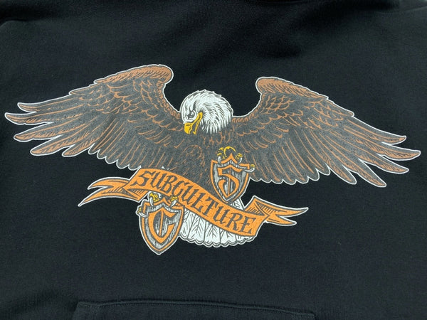 サブカルチャー Subculture EMBLEM EAGLE HOODIE EAGLESKULL MAGICAL DESIGN エンブレム イーグル フーディ パーカー 黒 SIZE1 パーカ プリント ブラック 104MT-370