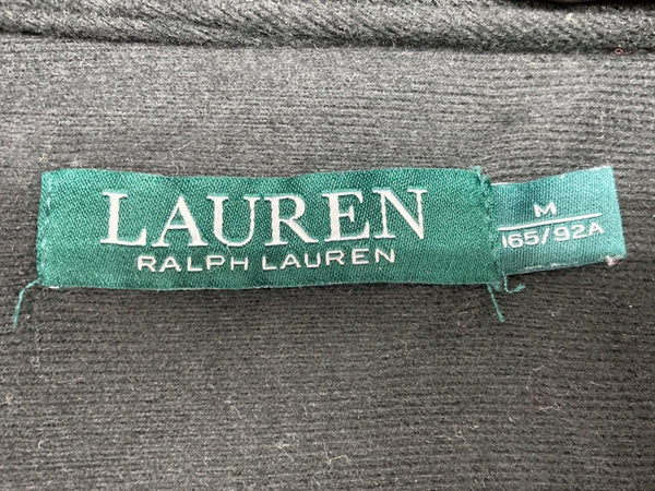 ラルフローレン RalphLauren ローレン LAUREN 現行タグ Quilted Bib Hooded Jacket ダブルクロージャー フーディ コート 二重ジップ キルティング ゴムシャーリング ミディ丈 BLACK 黒 20717S8AA ジャケット ロゴ ブラック Mサイズ 104LT-208