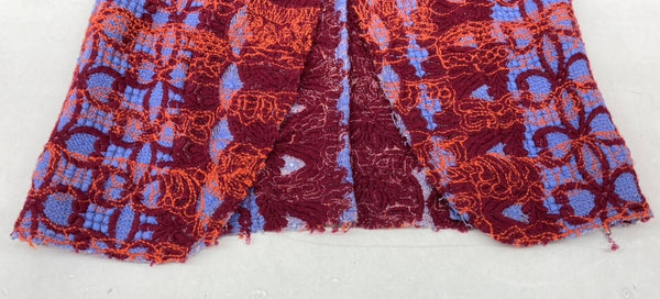 コムデギャルソン COMME des GARCONS 00s アクリルニットジャケット ウール混 異素材 ボタンレス 内ポケット 刺繍 RED 赤 ORANGE オレンジ PURPLE パープル 紫 GM-J011 ジャケット 総柄 マルチカラー Sサイズ 104LT-130