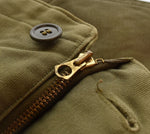 ミリタリー Military 40s US NAVY 米軍実物 N-1 デッキ パンツ USN 海軍 TALON ステンシル ジャングルクロス ウール NXsx65902 つなぎ・オーバーオール カーキ Mサイズ 103MB-454