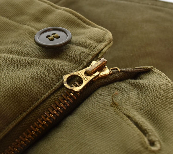 ミリタリー Military 40s US NAVY 米軍実物 N-1 デッキ パンツ USN 海軍 TALON ステンシル ジャングルクロス ウール NXsx65902 つなぎ・オーバーオール カーキ Mサイズ 103MB-454