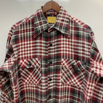 【曜日割引対象外】 ヴィンテージ vintage Sears 70's プリントネルチェックシャツ 長袖シャツ レッド 201MT-4675 VB