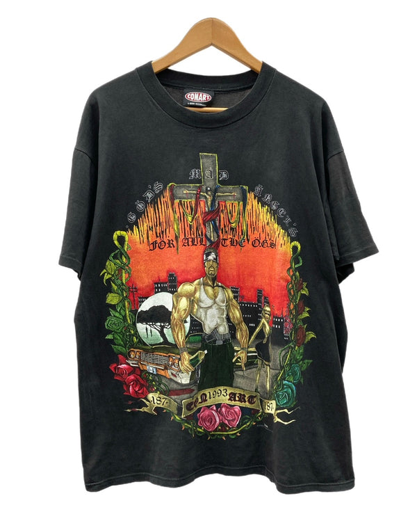 コナート CONART 90s 90年代 GODS MAD ANGELS HIP-HOP BROCKUM USA製 黒 Tシャツ プリント ブラック Lサイズ 104MT-1758