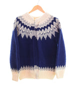 カナディアンセーター CANADIAN SWEATER カウチン セーター フルジップ ウール100% ノルディック 柄 セーター ネイビー 103MT-2229
