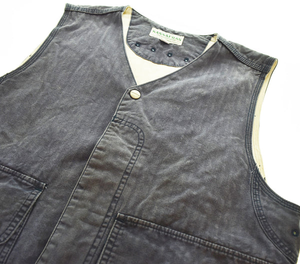ササフラス SASSAFRAS コットン ベスト ベスト ネイビー Mサイズ 103MT-3314