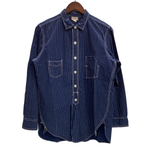 【曜日割引対象外】 リアルマッコイズ The REAL McCOY’S THE DOUBLE DIAMOND  スターウォバッシュ ストライプ デニムシャツ 長袖シャツ ネイビー 15サイズ 201MT-4365 VB