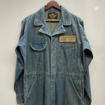 【曜日割引対象外】 ハーレーダビットソン HARLEY-DAVIDSON デニム ワッペン つなぎ・オーバーオール ブルー Sサイズ 201MB-1194 VB