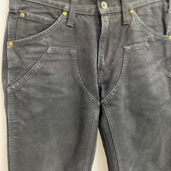 【曜日割引対象外】 アイアンハート IRON HEART ダブルニー ワークパンツ カーゴパンツ ブラック W29サイズ 201MB-1122 VB