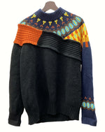 サカイ sacai 21AW Wool Knit Pullover ウール ニット プルオーバー セーター ハイネック ノルディック 21-02610M サイズ 2 セーター 総柄 マルチカラー 104MT-627