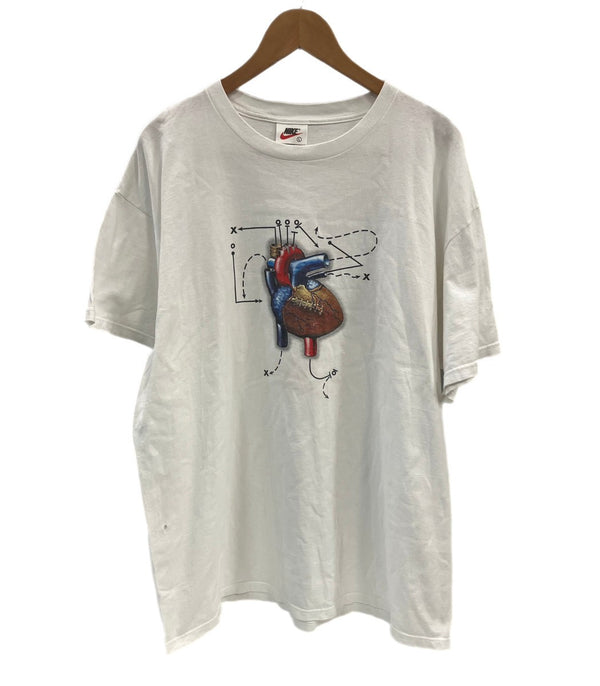 ナイキ NIKE 90's 90年代 FOOTBALL IS IN MY BLOOD アナトミカル 臓器 アメリカ製 MADE IN USA VINTAGE ヴィンテージ Tシャツ ホワイト Lサイズ 101MT-4961