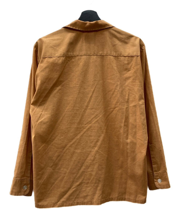 ヴィンテージ vintage 60's 60年代 Man Crest オープンカラー 開襟 ボックスシルエット 長袖シャツ 刺繍 ブラウン Mサイズ 104MT-1719