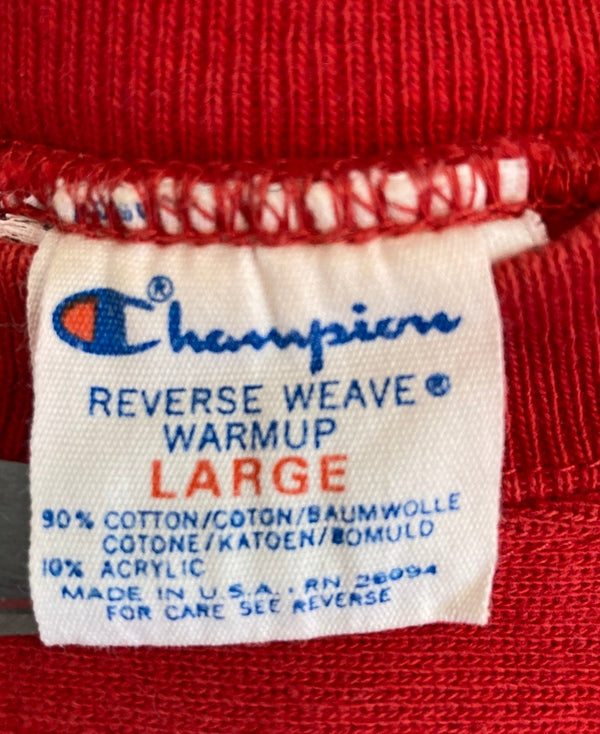 チャンピオン Champion 80s～ ヴィンテージ Vintage トリコタグ リバースウィーブ REVERSE WEAVE US古着 赤 目あり 無地 スウェット レッド Lサイズ 101MT-3468