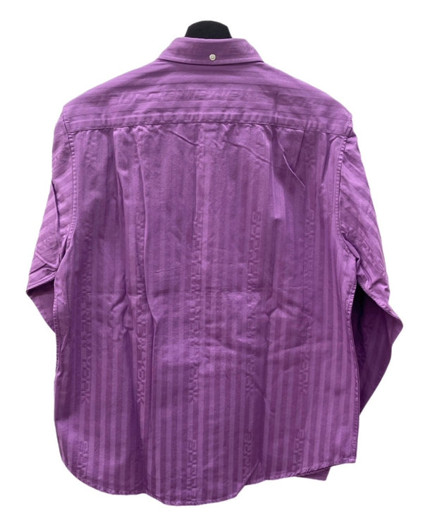 シュプリーム SUPREME 20FW Jacquard Stripe Twill Shirt ジャガード ストライプ ツイル シャツ 紫 長袖シャツ ストライプ パープル Mサイズ 104MT-1707