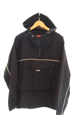 シュプリーム SUPREME 18SS Split Anorak スプリットアノラックハーフジップ プルオーバー パーカー  黒 ジャケット ブラック Mサイズ 103MT-2145