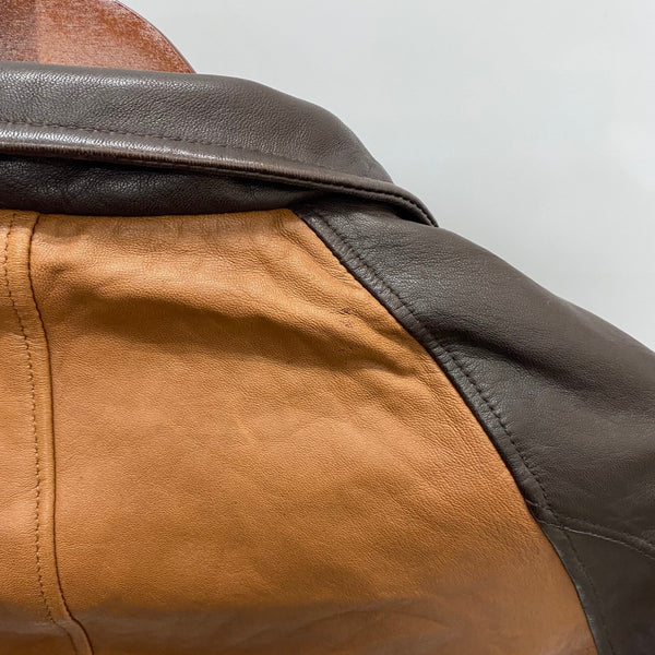 【曜日割引対象外】 ショット SCHOTT レザージャケット ラムレザー スター 袖切替 3181030 ジャケット ブラウン XSサイズ 201MT-4557 VB