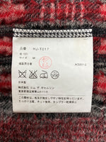 コムデギャルソン COMME des GARCONS HOMME 12AW ZIP UP CARDIGAN ジップ アップ カーディガン 切り替え ニット セーター 長袖 赤 HJ-T017 カーディガン チェック レッド Mサイズ 104MT-1625