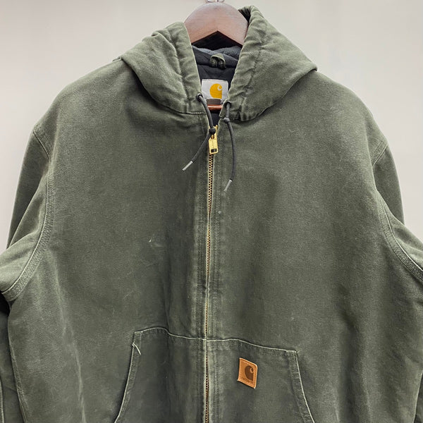 【曜日割引対象外】 カーハート Carhartt アクティブジャケット アクティブパーカー MOS メキシコ製 ジャケット グリーン Lサイズ 201MT-4708 VB