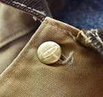 カーハート Carhartt 60's DUCK CHORE COAT ダック チョア コート フード付き デカCボタン ユニオンチケット 裏地ブランケット COVERALL カバーオール 38 ジャケット ブラウン 103MT-3104