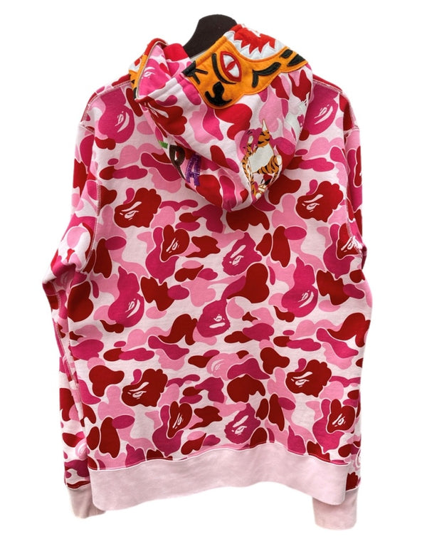 アベイシングエイプ A BATHING APE ABC Camo Tiger Zip Hoodie タイガー カモフラ フル ジップ フーディー  001ZPK801003M パーカ カモフラージュ・迷彩 ピンク Lサイズ 104MT-2151