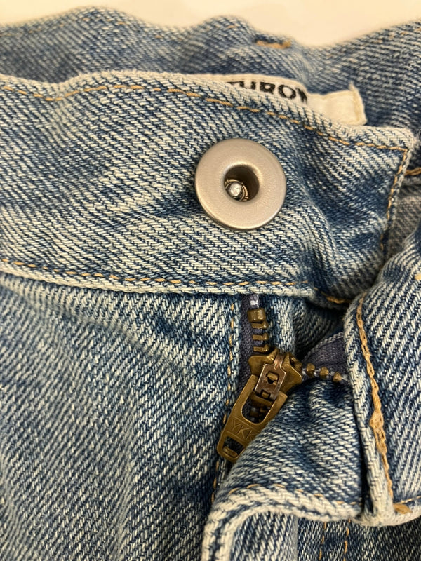 スロー バイ スライ THROW by SLY THROW J/W CURVE TUCKED PT ジャストウエスト カーブ タックド パンツ デニム ブルー 1 101LB-23