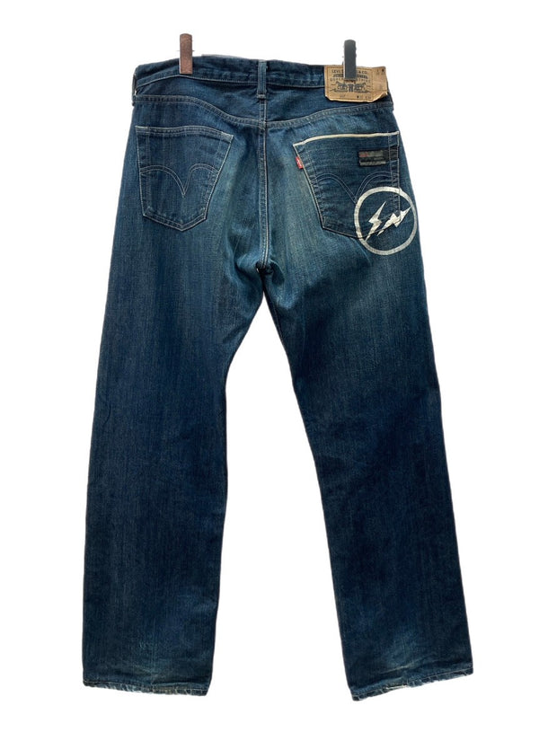 リーバイス Levi's Fenom fragment design フラグメント 207 1st 初期 裏原 紺 ロゴ デニム ネイビー W32 L30 104MB-274