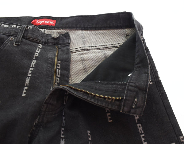シュプリーム Supreme 20AW Logo Stripe Jacquard ロゴ ストライプ ジャガード デニム デニム ブラック 32 103MB-431