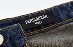 パーソンソール PERSON SOUL 23AW ウォッシンググラデーションデニム ジーンズ ギミック Y2K テック系 デニム ブルー LLサイズ 103MB-448
