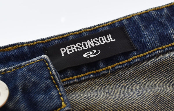 パーソンソール PERSON SOUL 23AW ウォッシンググラデーションデニム ジーンズ ギミック Y2K テック系 デニム ブルー LLサイズ 103MB-448