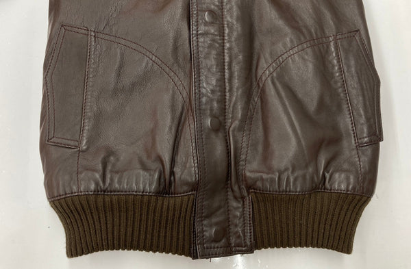 ヴィンテージ vintage Raspini Firenze ラスピーニフィレンツェ ユーロ イタリア フライトジャケット ボア レザージャケット 片爪 G-1 茶 サイズ46 ジャケット 無地 ブラウン 104MT-2239