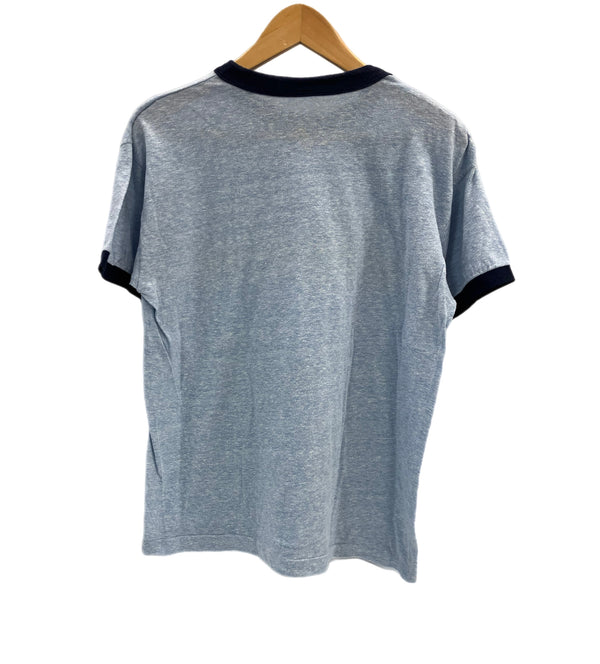 チャンピオン Champion 80's 80年代 トリコタグ PEANUTS SNOOPY ピーナッツ スヌーピー プリント vintage ヴィンテージ made in USA アメリカ製 リンガーT Tシャツ ブルー Lサイズ 101MT-4042