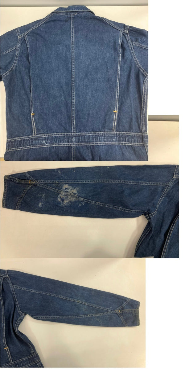 キャントバステム CAN'T BUST EM 60’s 60年代 GOLD LABEL ニワトリ ガチャポケ デニム オールインワン ジャンプスーツ 五角形TALON ZIP タロン VINTAGE ヴィンテージ つなぎ・オーバーオール ブルー Lサイズ 40L 101MB-615