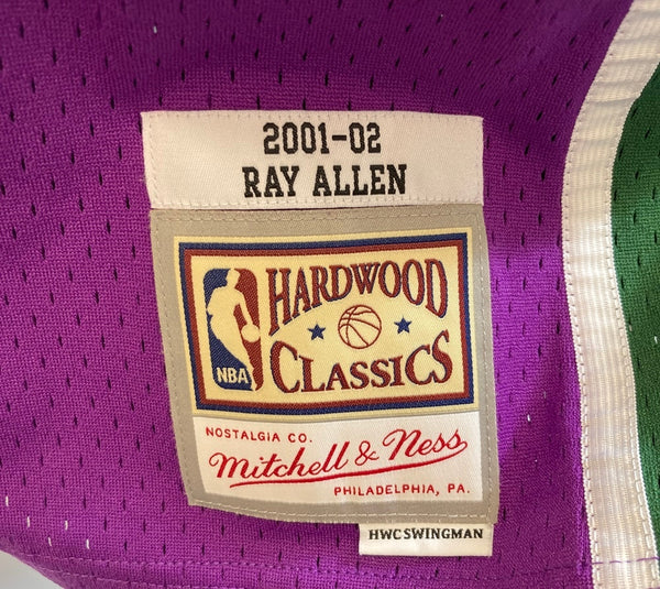 ミッチェル＆ネス Mitchell & Ness NBA ゲームシャツ メッシュタンク タンクトップ バスケ BUCKS RAY ALLEN 34 XL ノースリーブ パープル LLサイズ 101MT-3235