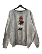 ラルフローレン RalphLauren 90s POLO BEAR SWEATSHIRT ポロ ベア スウェット シャツ トレーナー 裏起毛 長袖 灰 スウェット プリント グレー Mサイズ 104MT-2052