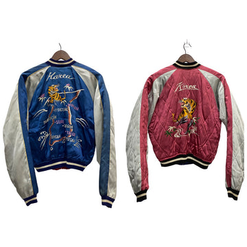【曜日割引対象外】 ヴィンテージ vintage 50's Korea Souvenir Jacket SPEED バタフライ ZIPPER ジャケット ブルー 201MT-3766 VB
