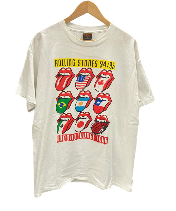 バンド band 90s 90's  BROCKUM Rolling Stones VOODOO LOUNGE WORLD TOUR 94/95 ローリングストーンズ ワールドツアー XL Tシャツ ホワイト LLサイズ 101MT-3080