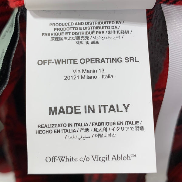 オフホワイト Off-White flannel check shirt 長袖シャツ レッド Lサイズ 201MT-3424