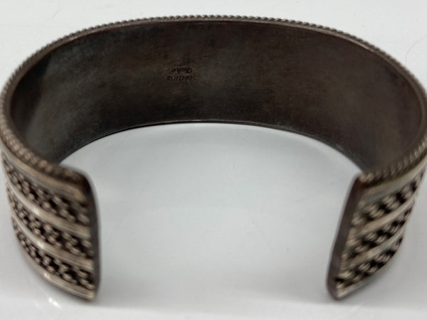 インディアンジュエリー Indian Jewelry Silver Bangle シルバー バングル ナバホ続 コインエッジ Tahe ブレスレッド 925 銀 メンズジュエリー・アクセサリー バングル 総柄 シルバー 104A-57