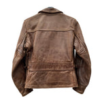 エアロレザー AERO LEATHER Steerhide Halfbelt ステアハイド シングル ライダース レザージャケット TALON 茶 　 ジャケット 無地 ブラウン Sサイズ 104MT-1850