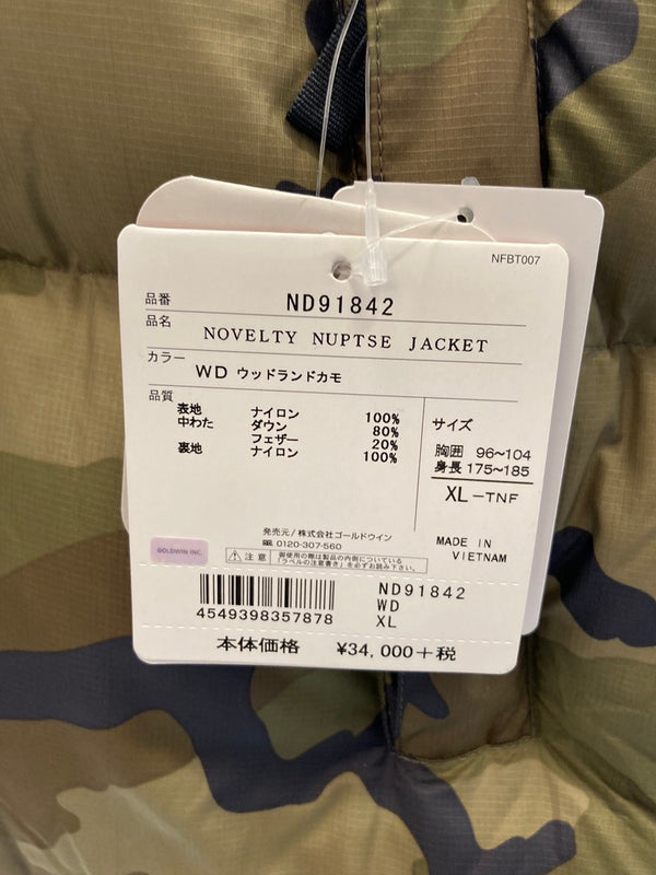 ノースフェイス THE NORTH FACE NOVELTY NUPTSE JACKET ノベルティ ヌプシジャケット ウッドランドカモ ダウンジャケット カモフラ柄 ND91842 XL ジャケット カーキ LLサイズ 101MT-3286