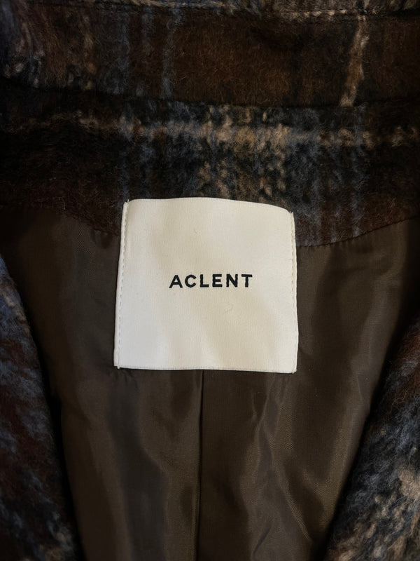 アクレント ACLENT ルーズシャギーダブルジャケット チェック ジャケット ブラウン フリーサイズ 101LT-251